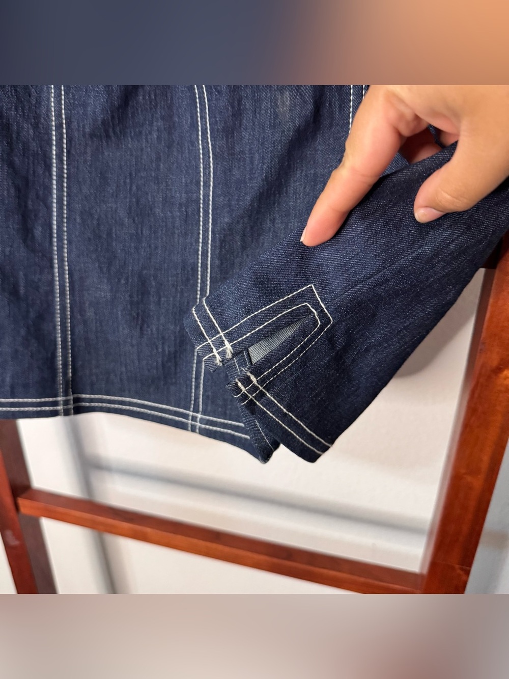 Anthropologie Pilcro Denim Puff Sleeve Top - Picture 5 of 7